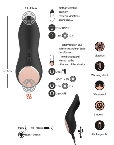 Cupa - Warming Touch Vibrator - Black photo