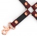 Liebe Seele - 4-Way Leather Hogtie w Clips - Wine Red photo-4