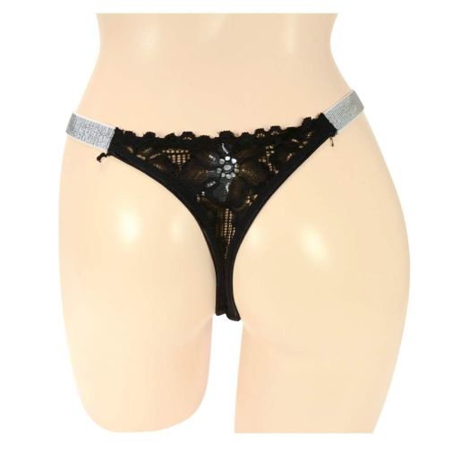 NPG - P122 Floral Lace Thong - Black 照片