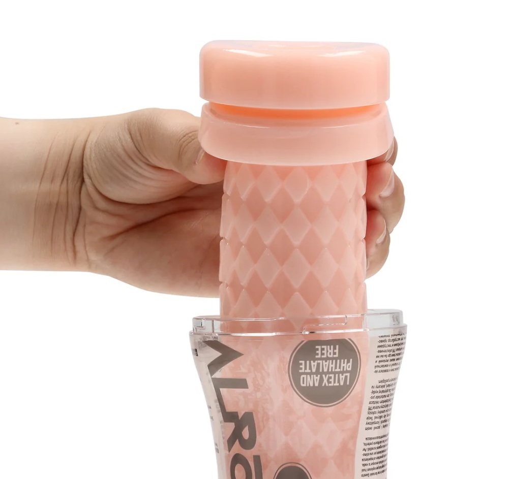 Experience sexual pleasure and let your fantasies go wild! T... RealRock - Easy Rider Textured Cup Masturbator - Flesh photo-3