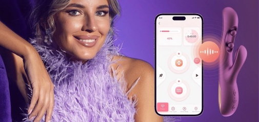 Honey Play Box - Gem App 智能遙控感應式雙小球兔仔震動器 - 紫色 照片