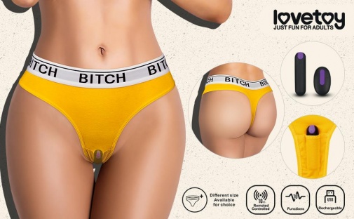 Lovetoy - Bitch Vibrating Panties M - Yellow photo