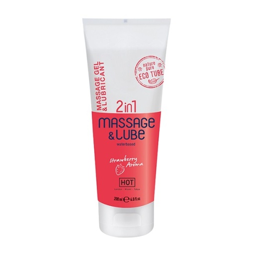 HOT - 草莓味 絲滑按摩和水性潤滑2合1裝 - 200ml  照片
