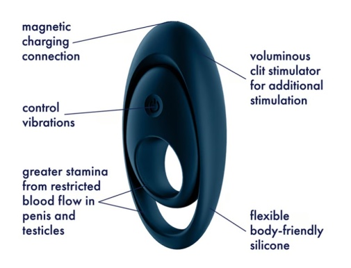 Satisfyer - Glorious Duo Vibro Ring - Dark Blue photo