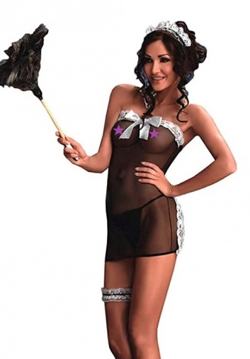 Me Seduce - Flavia Maid Chemise - Black - S/M photo