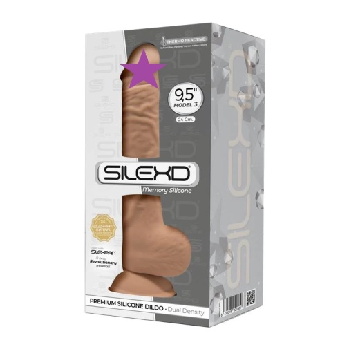 Silexpan - 9.5" Dual Destiny 优质矽胶仿真阳具 - 焦糖色 照片