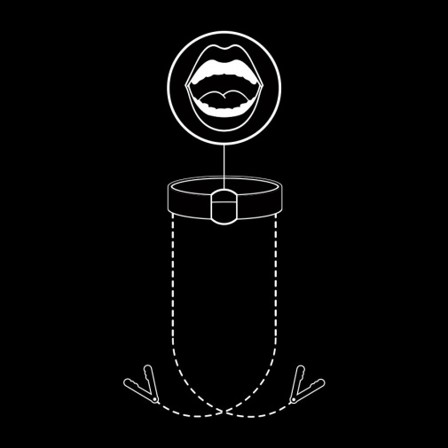 Fetish Submissive - O Ring Gag w Nipple Clips - Black photo