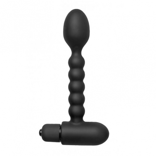 Prostatic Play - Sojourn Plus Slim Ribbed Silicone Prostate Vibe - Black photo
