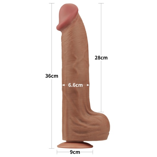 Lovetoy - 14" Sliding Skin Dildo - Brown 照片