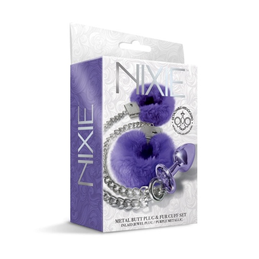Nixie - Metal Plug w Fur Cuffs - Purple photo