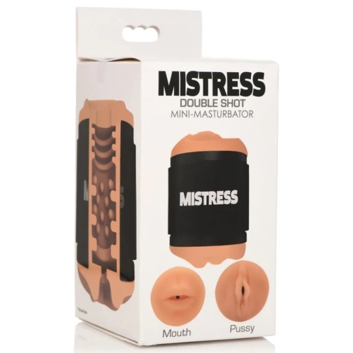 	 Mistress - Double Shot 贯通型口部连阴部飞机杯 - 肉色 照片