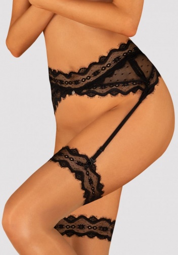 Obsessive - Marrbel Garter Belt - Black - L/XL photo