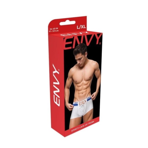 Envy - Sporty Lace-Up Trunk - White - L/XL 照片