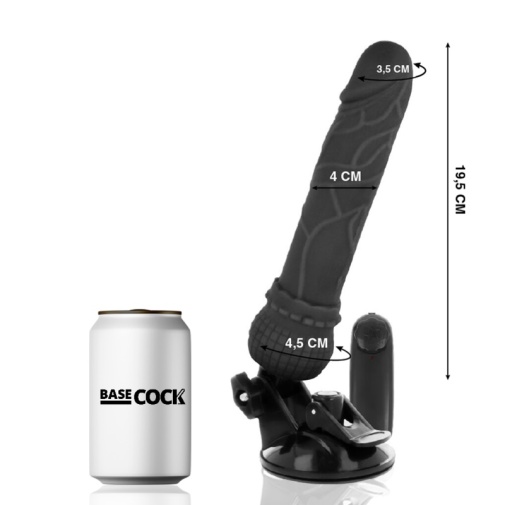 Basecock - 震动仿真假阳具 19.5cm - 黑色 照片