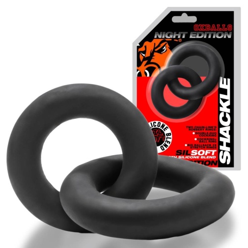 Oxballs - Shackle Double Ring - Night Black 照片