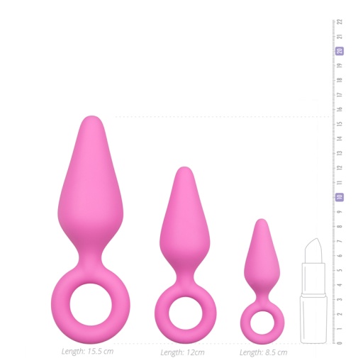 Easytoys - 锥形后庭塞套装 - 粉红色 照片