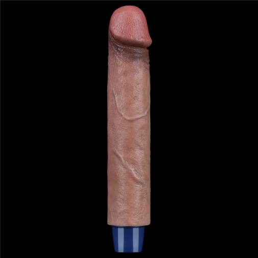 Lovetoy - 9" 超柔軟仿真震動假陽具 - 啡色 照片