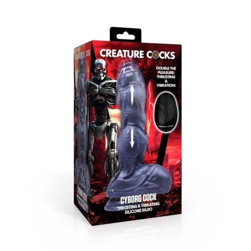 Creature Cocks - 生化人抽插式震动假阳具 - 银色 照片