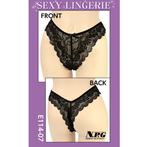 NPG - E114 Premium Lace Panties - Black photo