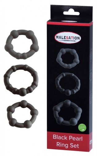 Malesation - Pearl 阴茎环套装 - 黑色 照片