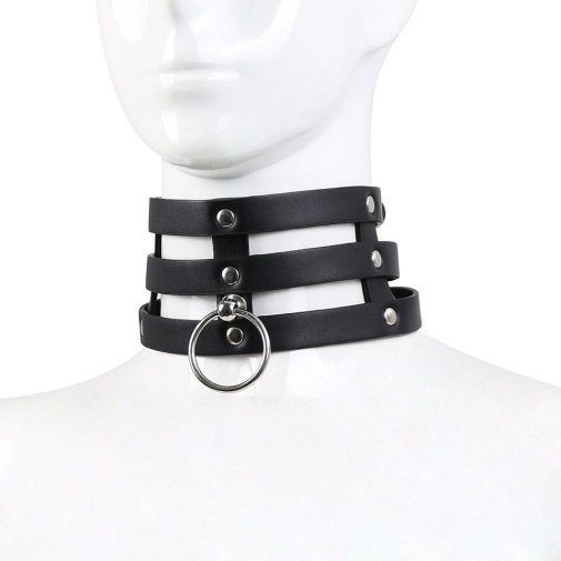 Kiotos - Tripple O-Ring Strap Collar - Black photo
