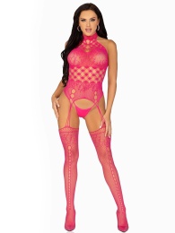 Leg Avenue - Set The Mood Bodystocking - Raspberry photo