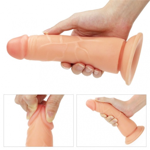 Lovetoy - 束帶連7.5"假陽具 - 膚色 照片