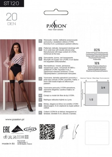 Passion - ST120 丝袜 - 黑色 - 1/2 照片