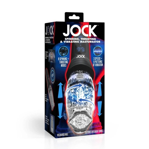 Jock - Spinning Thrusting Vibro Masturbator - Black photo