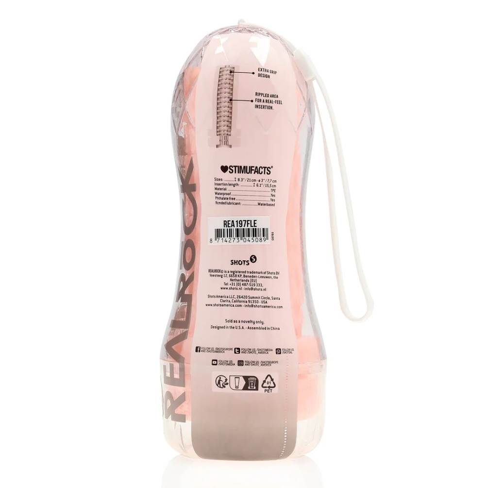 Experience sexual pleasure and let your fantasies go wild! T... RealRock - Easy Rider Textured Cup Masturbator - Flesh photo-8