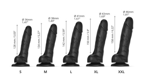 Strap-On-Me - Sliding Skin Dildo L - Black photo