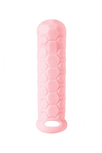 Lola Games - Homme Long 长型带纹路阴茎套 中码 - 粉红色 照片