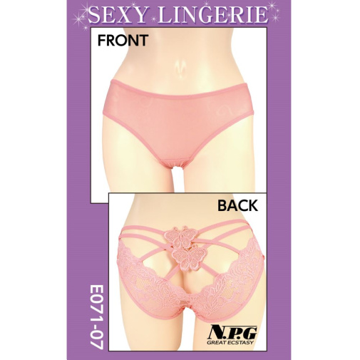 NPG - E071 Open Back Panties - Pink photo