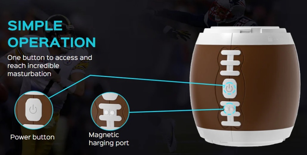 This masturbator is perfect for football fans to get orgasmi... Honey Play Box - Touchdown Double-Ended Vibro Masturbator photo-6