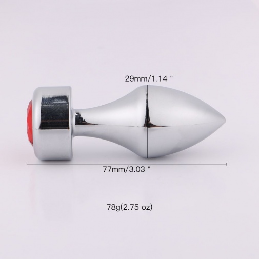 MT - 后庭塞 77x29mm - 银色/红色 照片