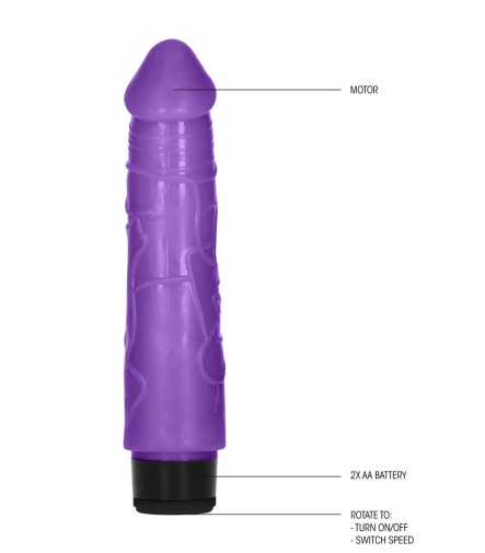 GC - 8" 厚身震動假陽具 - 紫色 照片