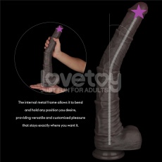 Lovetoy 16" 双层皮肤矽胶制仿真阳具 大码  - 黑色 照片