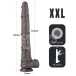 Lovetoy 16" 双层皮肤矽胶制仿真阳具 大码  - 黑色 照片-17
