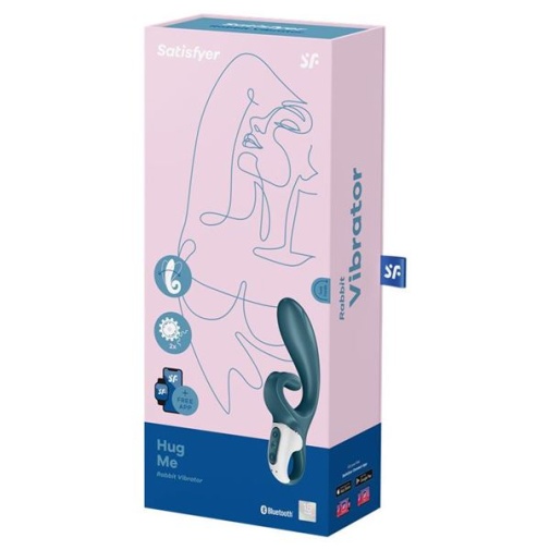 Satisfyer - Hug Me 兔子震動棒 - 灰藍色 照片