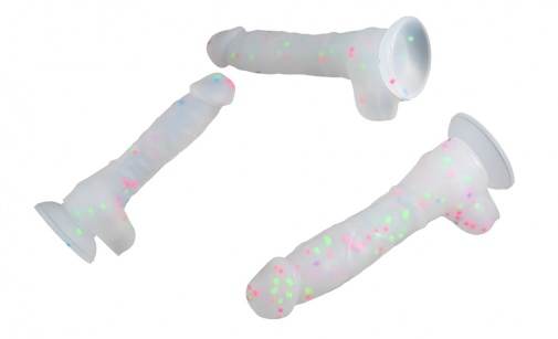 MT - Rainbow Dots Dildo S - White photo