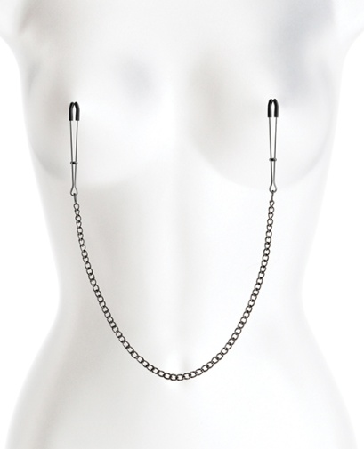 NS Novelties - Bound DC3 Nipple Chain Clamps - Gunmetal photo