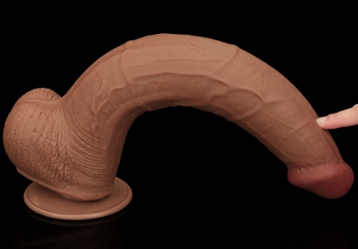 Lovetoy - 13.5" Sliding Skin Dildo - Brown photo
