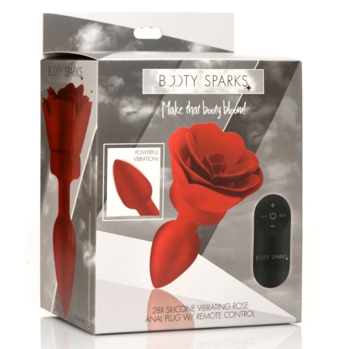 Booty Sparks - 28X 玫瑰花形後庭震動器 細碼 - 紅色 照片