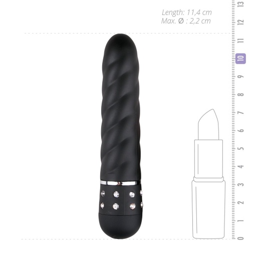 Easytoys - Diamond Twisted Mini Vibrator - Black photo