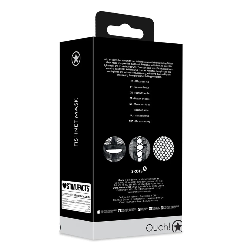 Add an element of mystery to your intimate scenes with the c... Ouch - Fishnet Face Mask - Black photo-10