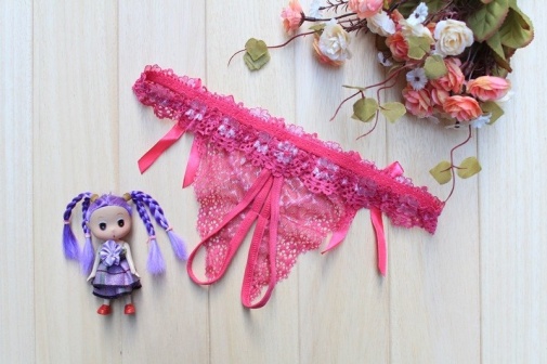 SB - Thong w Pearls T56 - Rose Red 照片