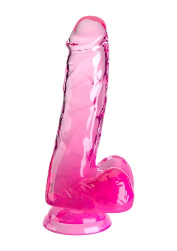 King Cock - 6" 假阳具连睾丸 - 粉红色 照片