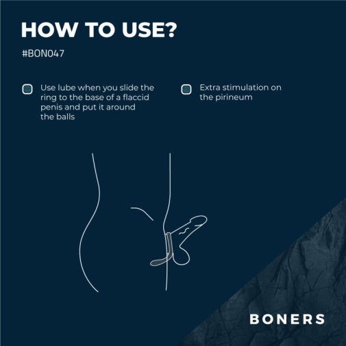 Boners - 舒适贴身阴茎环 - 灰色 照片