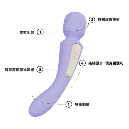 Lelo - Switch Double Ended Wand Vibrator - Lilac photo