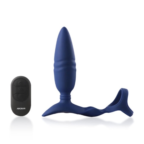 Arosum - Ring’n’Rear Thrusting Plug - Blue photo